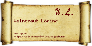 Weintraub Lőrinc névjegykártya