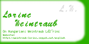 lorinc weintraub business card